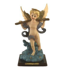 Goldenvale Collection Angel Walking on Blue Clouds Figurine 8" Resin & Wood Base